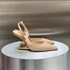 Summer Strange Heels Ladies Shoes Solid Color Design Women's Shoes with Rear Trip Straps Pointed Toe Fashion Zapatos Para Mujere 5