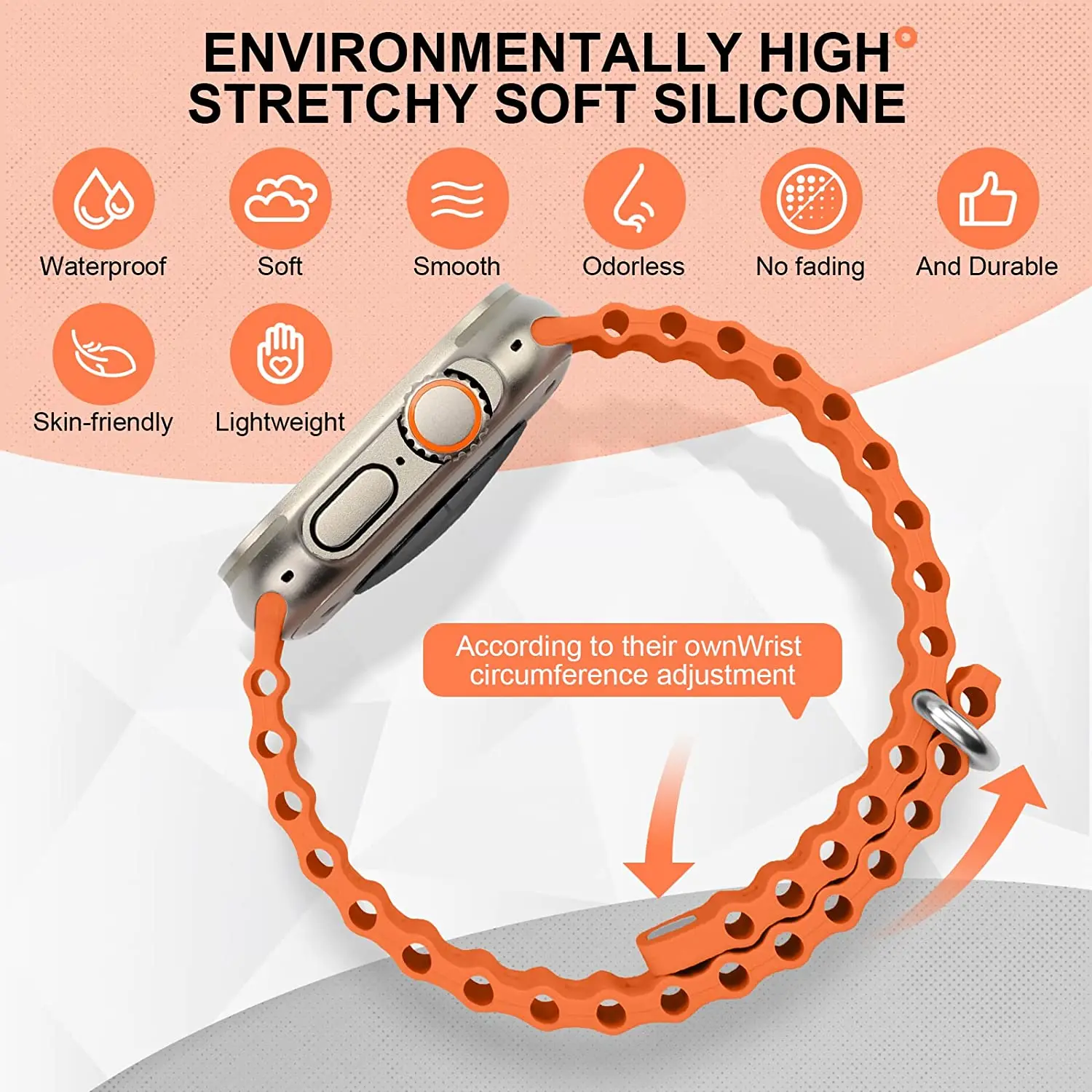 Premium Ocean Silicone Strap for Smartwatch - Durable & Stylish Wristband