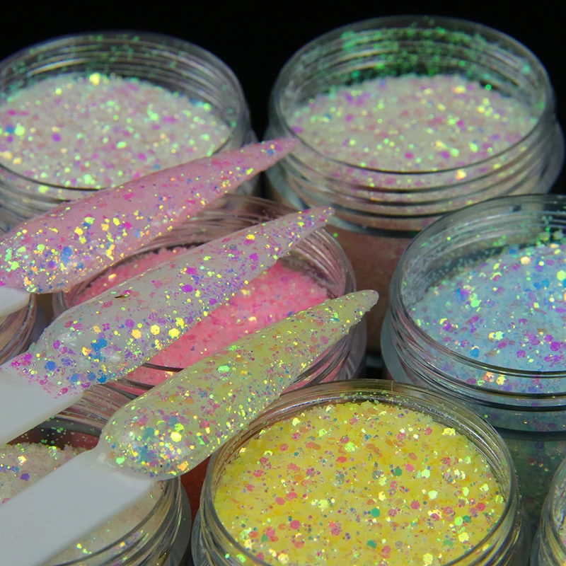 

10ml UV Sensitive Mixed Nail Glitter Flakes Colorful Color-Changed Chunky Nail Sequins Powder Holographic Glitter Nail Art Decor