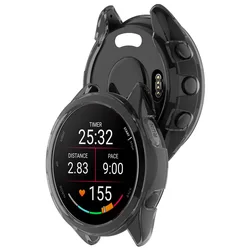 Waterproof Silicone Smartwatch Protective Case Cover with Soft TPU Shell (Black)