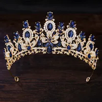 Baroque Luxury Water Drop Crystal Flower Bridal Tiaras Crown Rhinestone Pageant Diadem Bride Headpieces Wedding Hair Accessories - Image 2