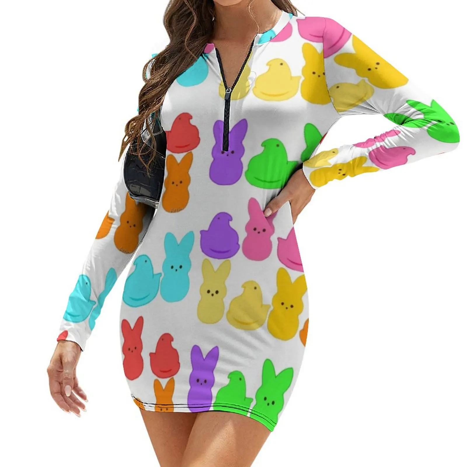

Easter peeps! Long-Sleeve Bodycon Dress dresses summer woman 2024 long dress women dress women elegant luxury