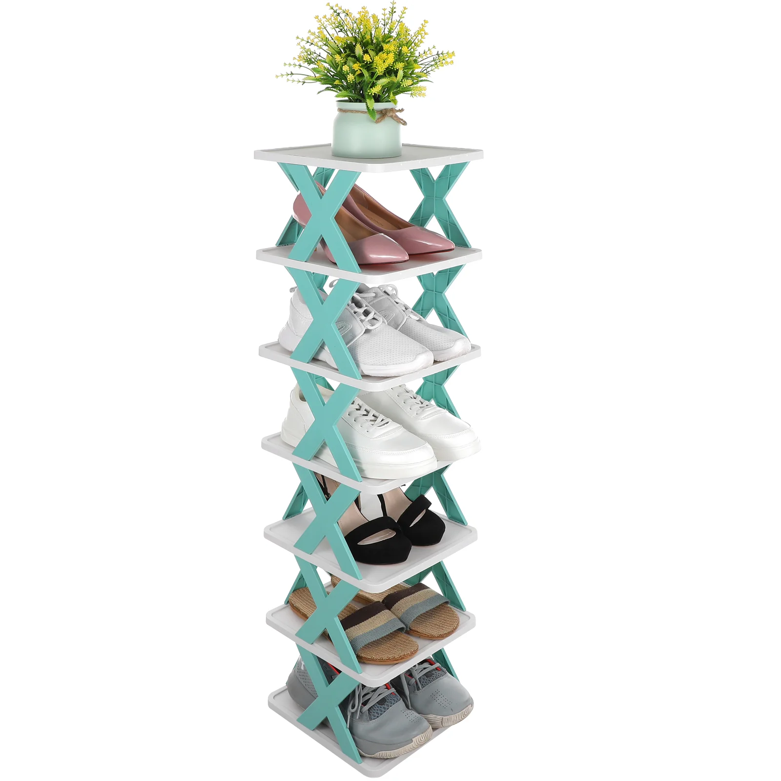 

Multi Layer Shoe Rack Organizer Tall Narrow Small Shelf Storage Shoes Stackable