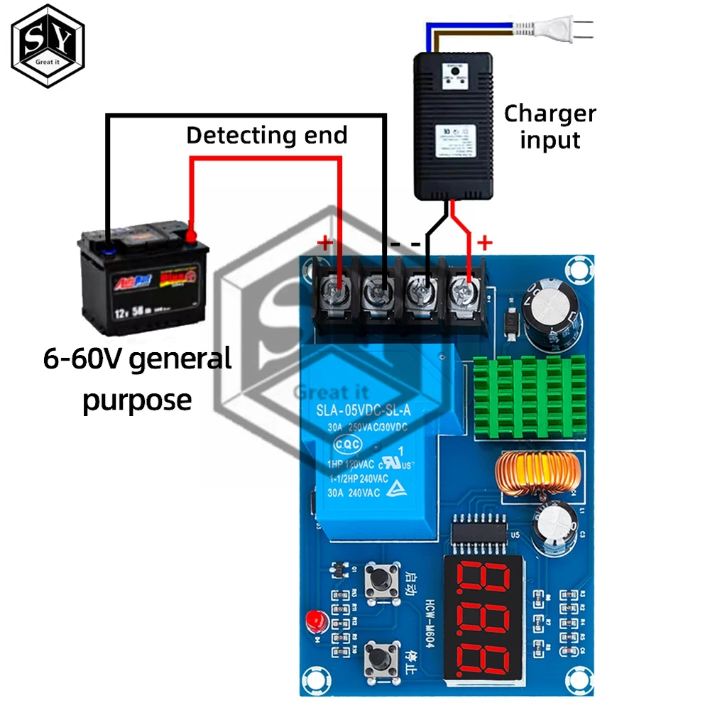 XH-M604 Battery Charger Control Module DC 6-60V Storage