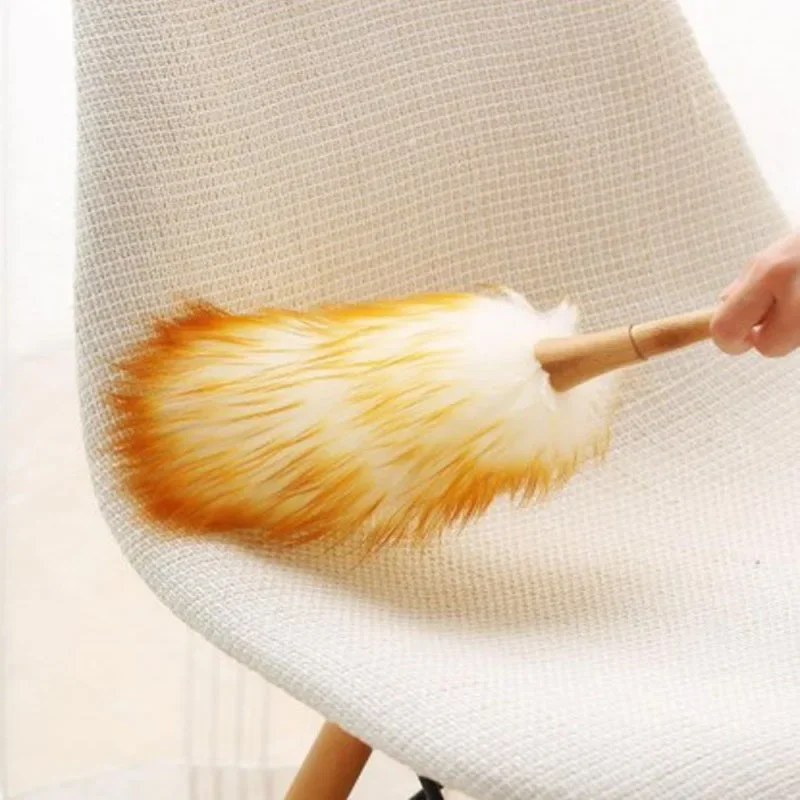Wool Duster Brush Anti-static Yellow Grey Home Cleaning Helper