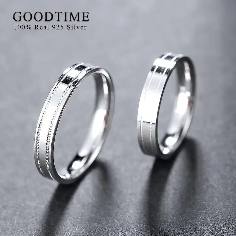 Luxury 1 Piece Egagement Ring For Couple  Pure 100% 925 Sterling Silver Wedding Band Anniversary Jewelry Gift For Woman Man 4
