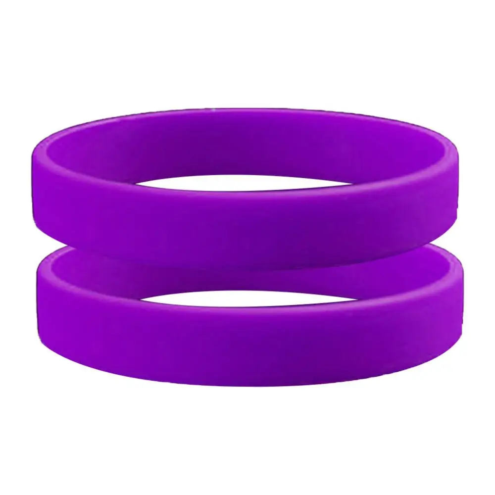 2Pcs Fashion Silicone Wristbands Wrist Bands Solid Color Sports Design Bracelets