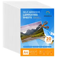 ESHANG 20Sheets Clear Cold Laminating Sheets, 8.3 x 11.7  Inches Adhesive A4 Size Pouches for Documents and Photos 1