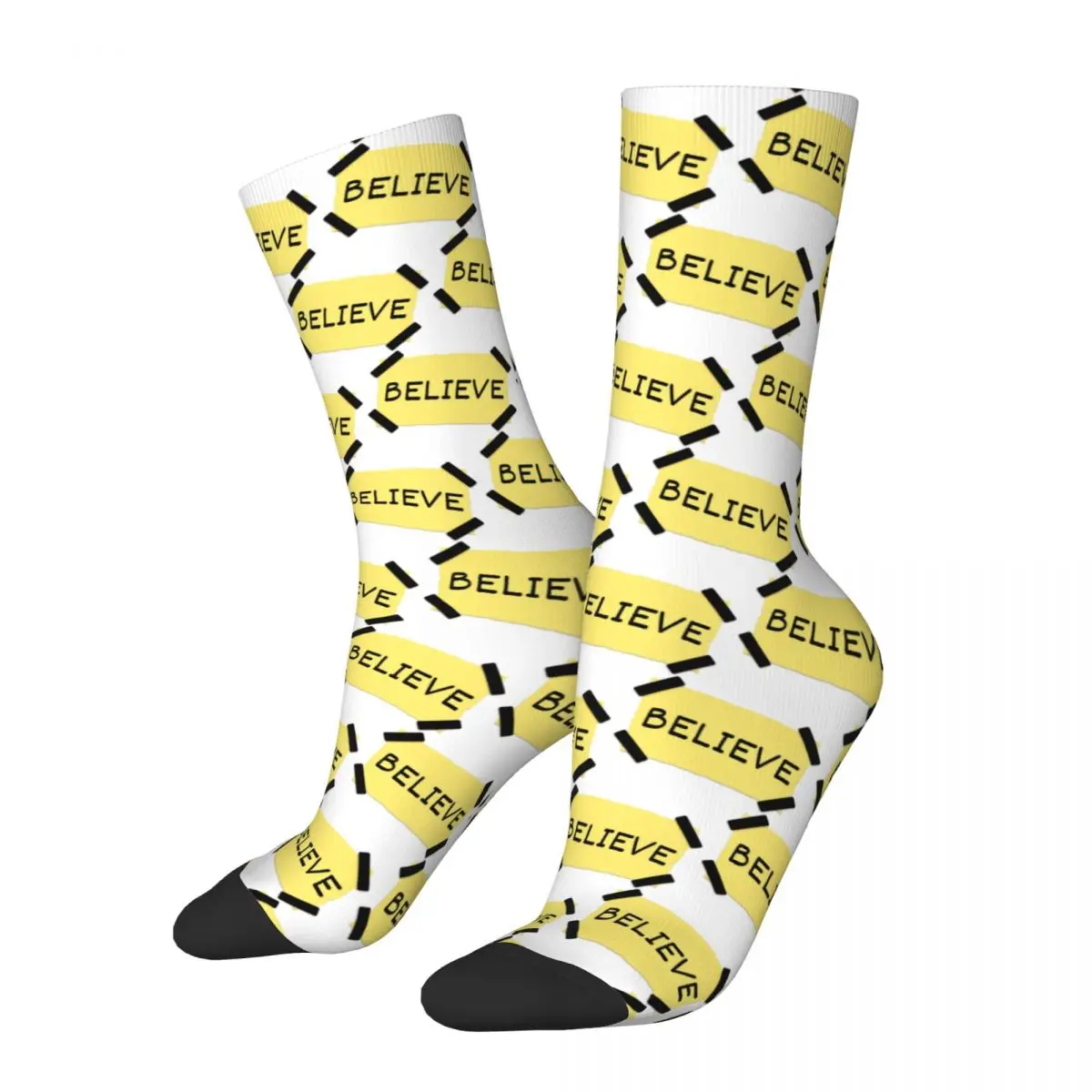 

BELIEVE Socks Harajuku High Quality Stockings All Season Long Socks Accessories for Man's Woman's Gifts