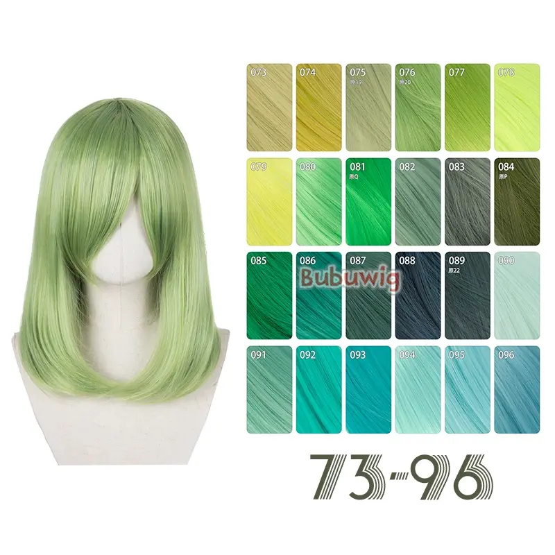 Bubuwig Synthetic Hair Over 100 Colors Fashion Classic 40cm Long Straight Anime Cosplay Wigs Pure Color Black Wig Heat Resistant - Image 16