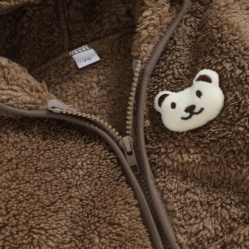 Citgeett Autumn Infant Baby Girl Boy Winter Coat 3D Hooded Jacket Zipper Closure Outerwear Fall Clothes