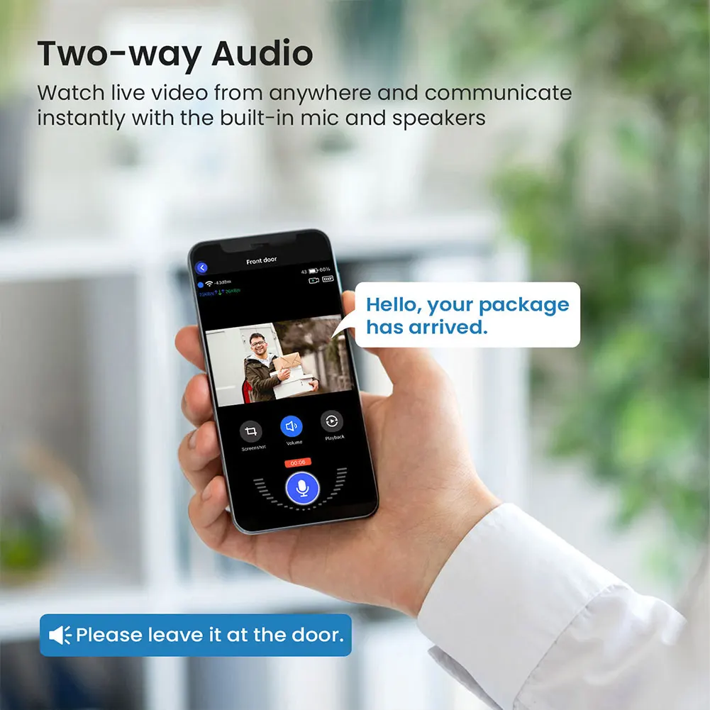 1080P Smart Video Doorbell Camera Wireless Wi-Fi Video Safedoorbell Motion Detection Night Vision Two-Way Audio Camera for Home