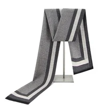 

2022 New Men's Scarf Cashmere-like Brushed Scarf Autumn and Winter Warm and Simple Elegant Solid Color Border Scarf