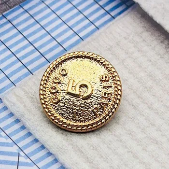 Luxury Design Golden Black White 5 Five Number Round Metal Buttons 4