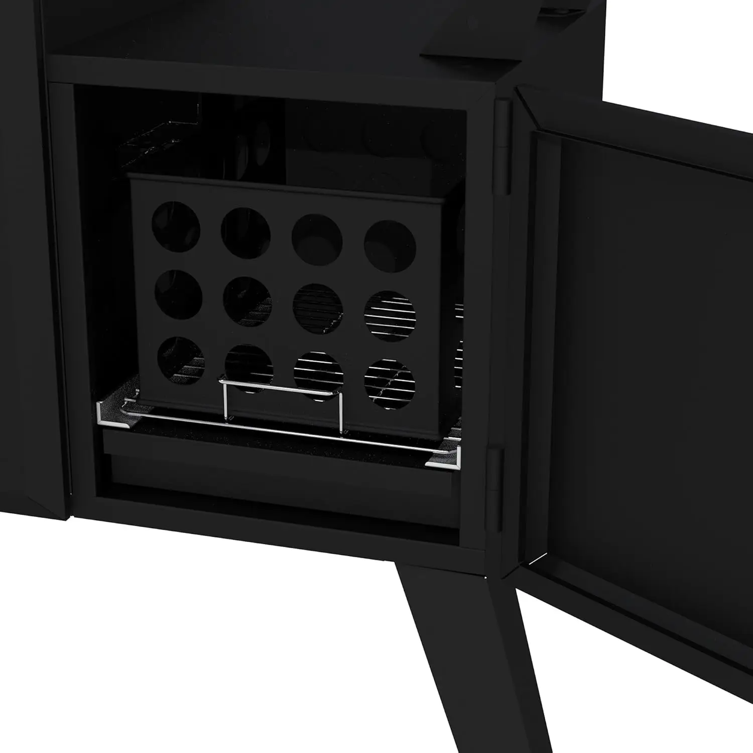 D Wide Body Vertical Offset Charcoal Smoker,Black 3