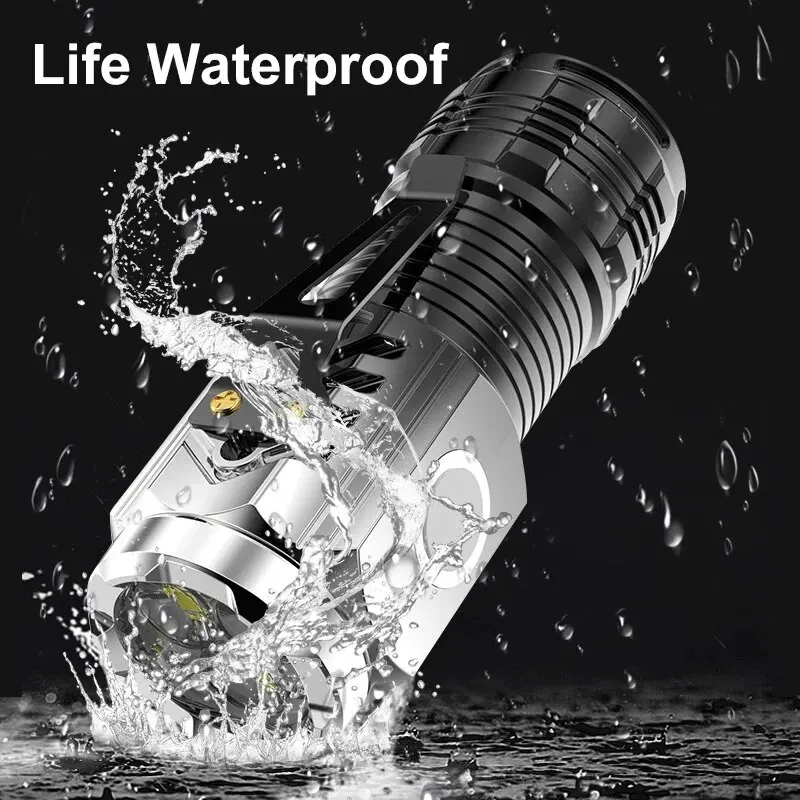 3 개의 눈을 가진 몬스터 미니 플래시, 초강력 손전등, 충전식 휴대용 야외 조명, 장거리 강력한 플래시 라이트