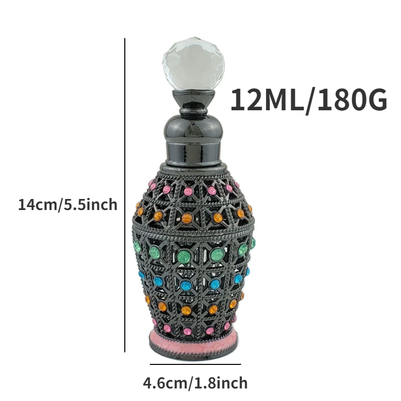 12ML Vintage Essential Oil Glass Jar Middle East Dubai Perfume Bottle Egyptian Style Glass Rod Empty Bottle Furnishings Decor 6