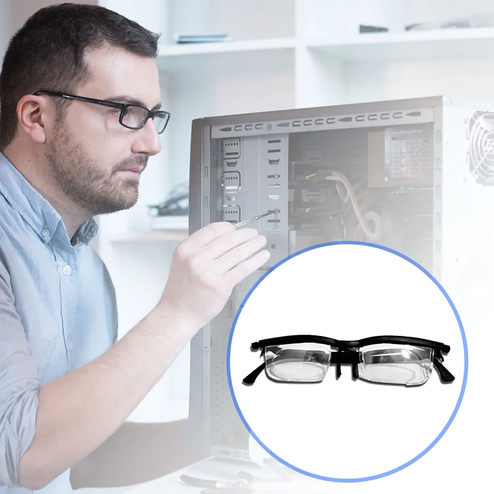 Dial Adjustable Variable Focus Glasses For Reading Distance Vision