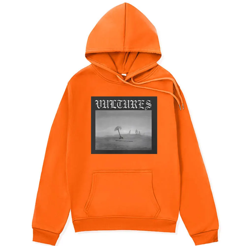 Rapper Kanye West Vultures New Song and Album Cover Graphics Hoodies Men's Hip Hop Fashion Sweatshirts Fleece Hooded Pullover