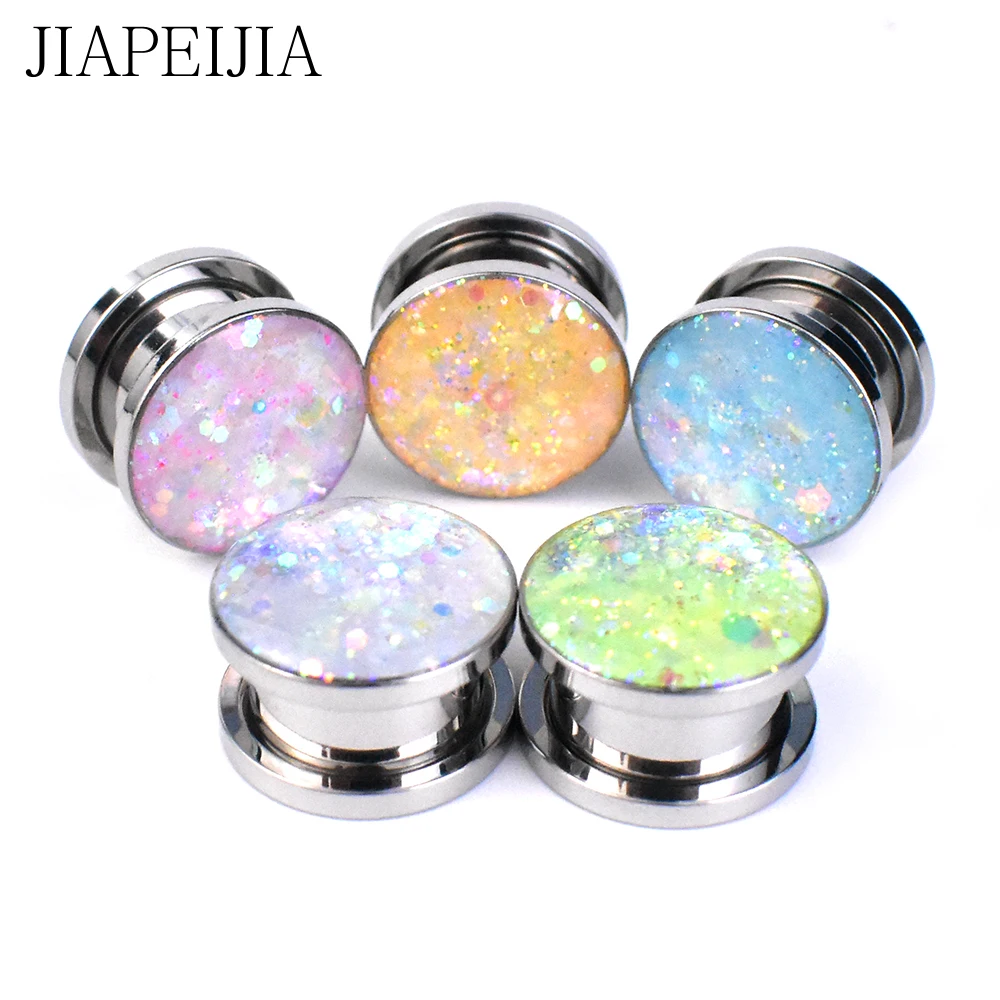 3 40mm Stainless Steel Ear Gauges Tunnels and Plug Ear Expander Studs