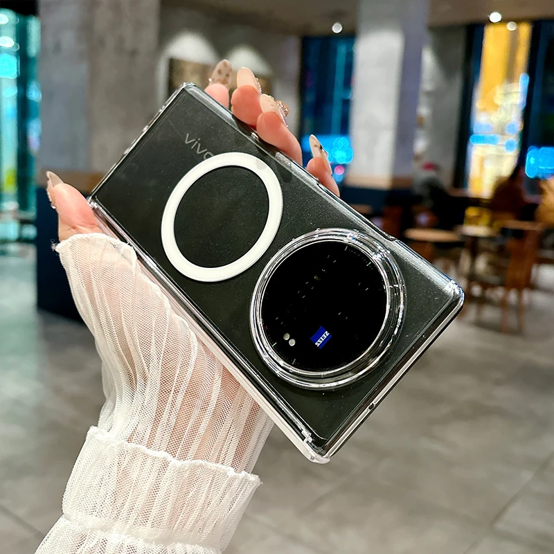 Clear Flip Magnetic Anti-Fingerprint Anti-Drop Phone Case