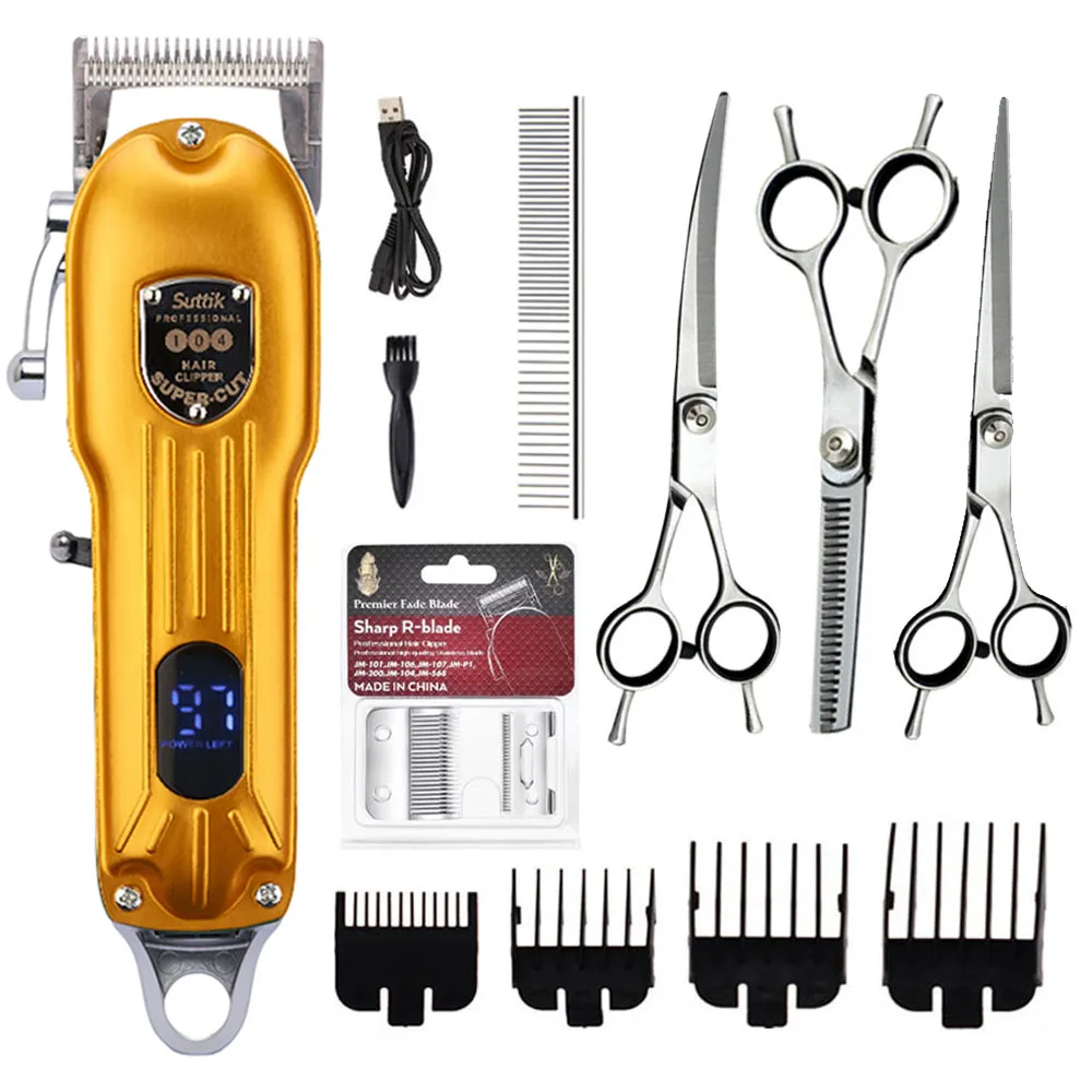 Dog Cat Trimmer Hair Clippers Grooming Haircut Pet Shaver Full Set Pets Rechargeable Professional Cutter Shaver Cutting Machine Dog Hair Trimmer