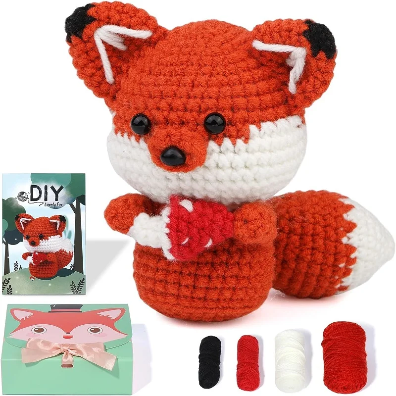 LMDZ Crochet Kit for Beginners Crochet Starter Kit Owl Crocheting Animals with Hooks Yarn Polyester Fiber for Adults crochet kit