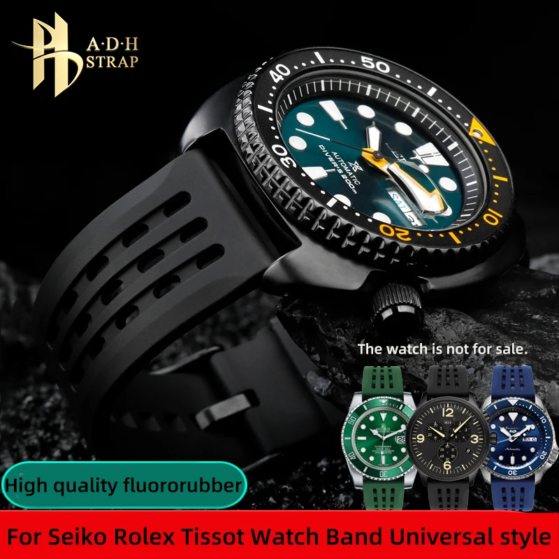 Cinturino Per Orologio In Fluorurubber Di Alta Qualità Per Omega Seamaster Seiko No.5 Rado Captain Cook Cinturino In Silicone 20Mm 22Mm Impermeabile
