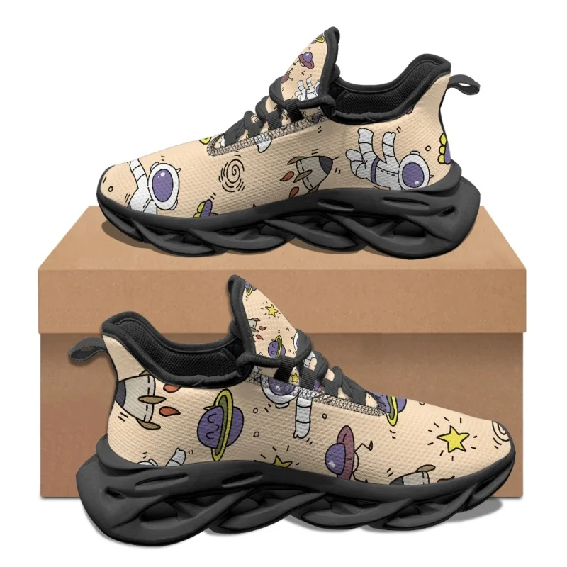 

Yikeluo Fashion Brand Design Women Sneakers White Casual Shoes Cute Cartoon Starry Sky Star Print Light Lace-up Flats Footwear