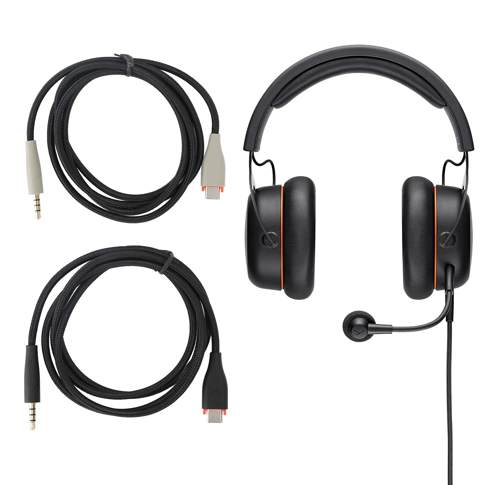 Type C to 3.5mm Headphone Aux Cable OFC Woven Cable Headphone Replacement for MMX150 Headset 1.2 Meters