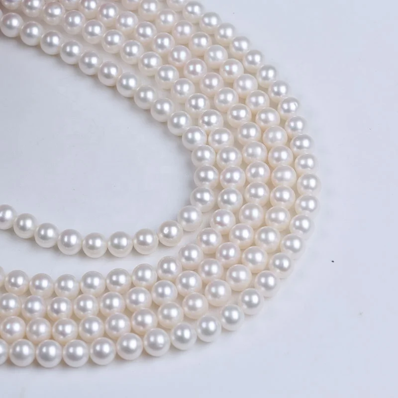 

8-8.5mm natural white color freshwater round pearls beads strand for jewelry making wholesale