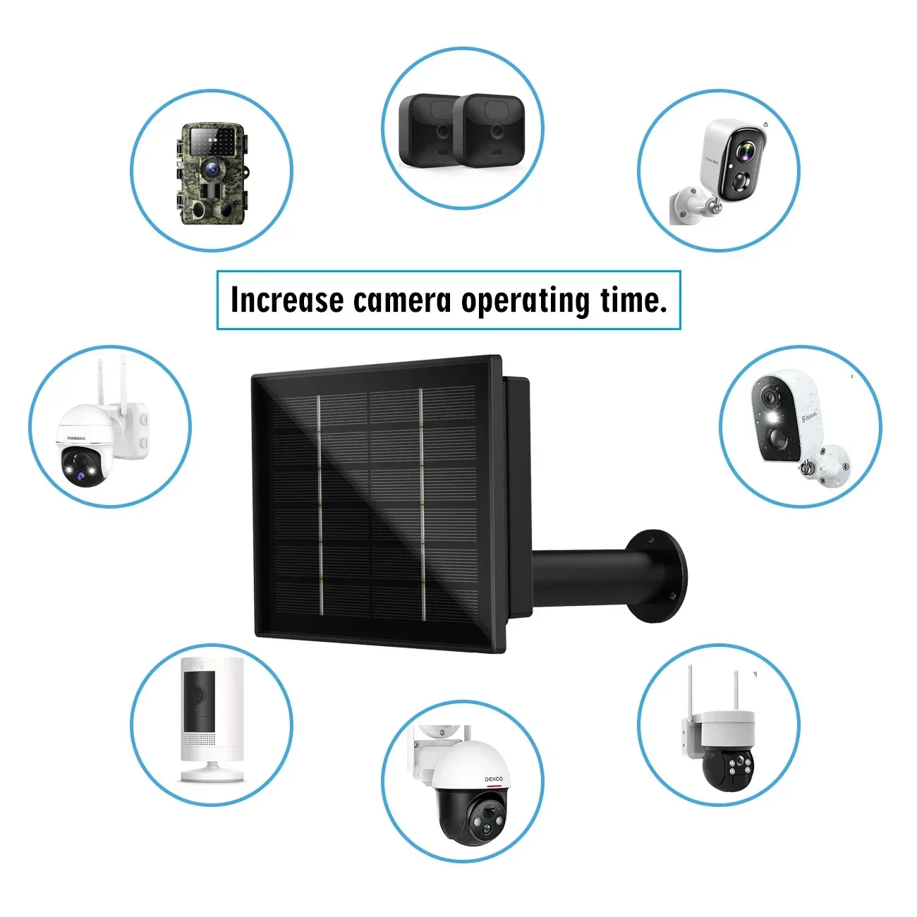 4W Waterproof Solar Panel 3 In 1 DC/Micro Output 5V Solar Cells Charge Built-in 18650 Battery for Outdoor Security IP Camera solar panel mounting set