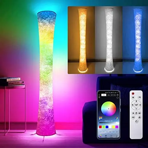 

Led Floor Lamps, RGB Color Changing with APP & Remote Control, 62 Inch DIY Mode Music Sync Standing Modern Corner Lamp Decor Gol