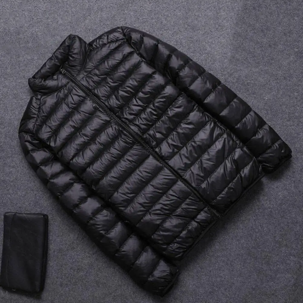 

Autumn and Winter New Men's Cotton Coat Lightweight Standing Collar Solid Warm Duck Down Jacket Casual Versatile Cotton Coat