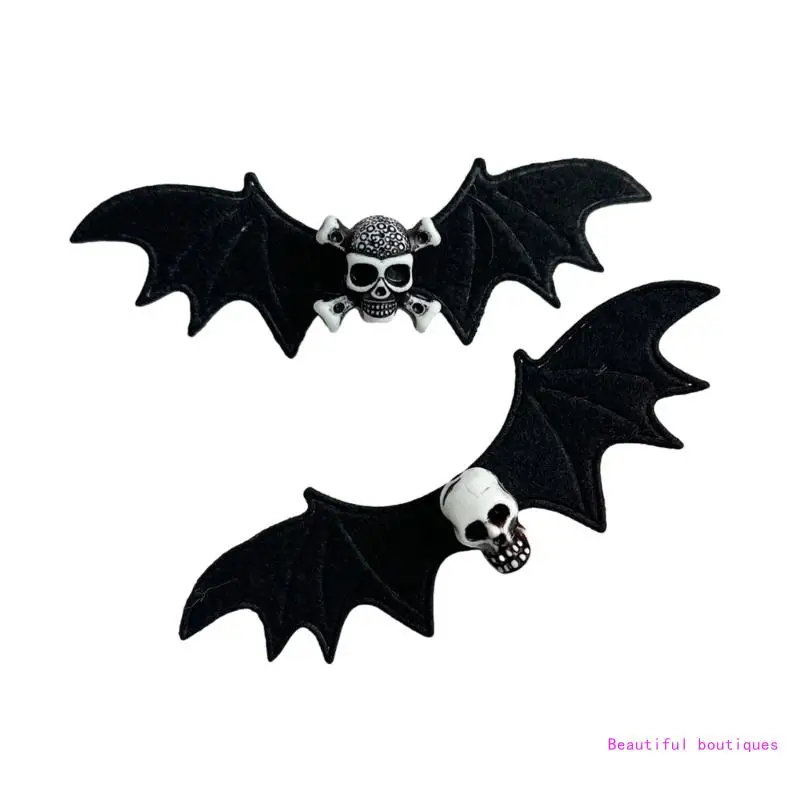 

Punk 90s Aesthetic Duckbill Bat Wing Skull Hairpin for Woman Charm Hair Clip DropShip
