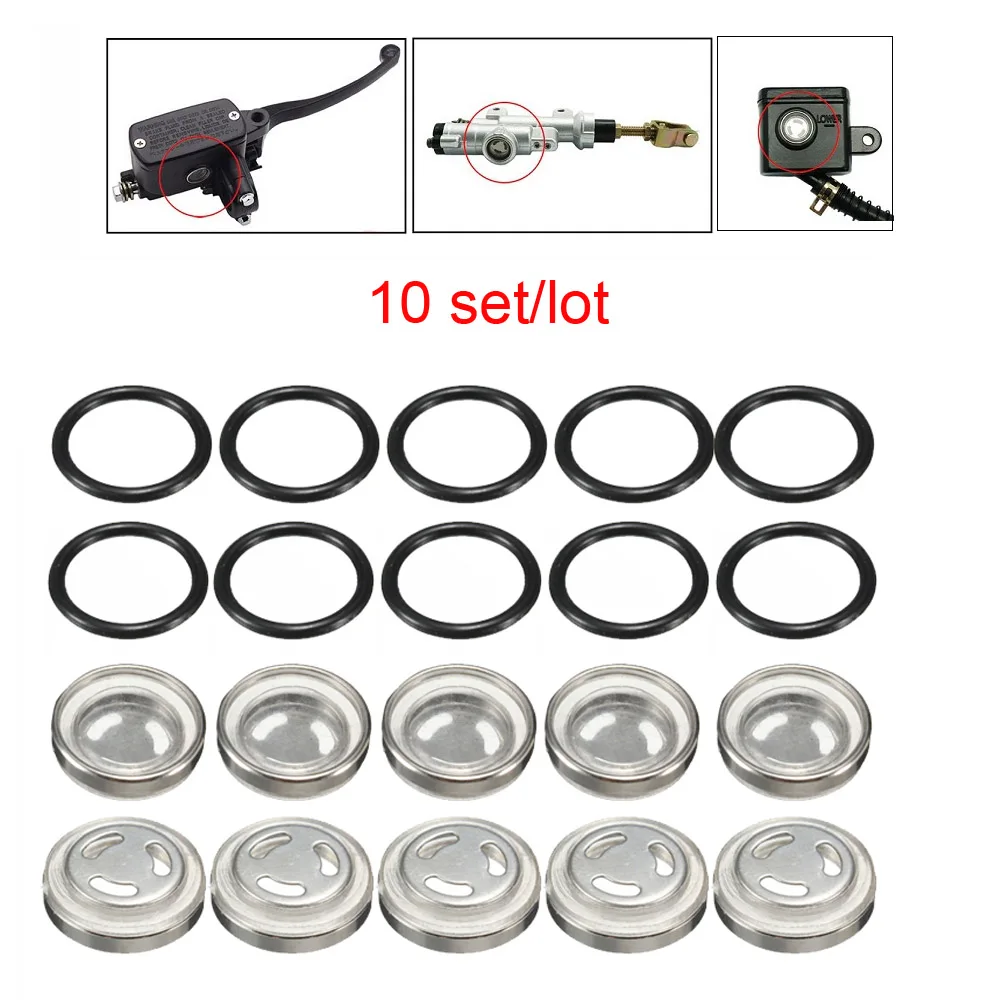 10setsMasterBrakeCylinderReservoirSightGlassMotorcycleDirtBikeGasket18mm12mm14mm