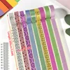 10Rolls Random Color Glitter Stickers Paper Adhesive Tapes DIY Decorative Label Craft Stickers For Office School Gift Packing 6