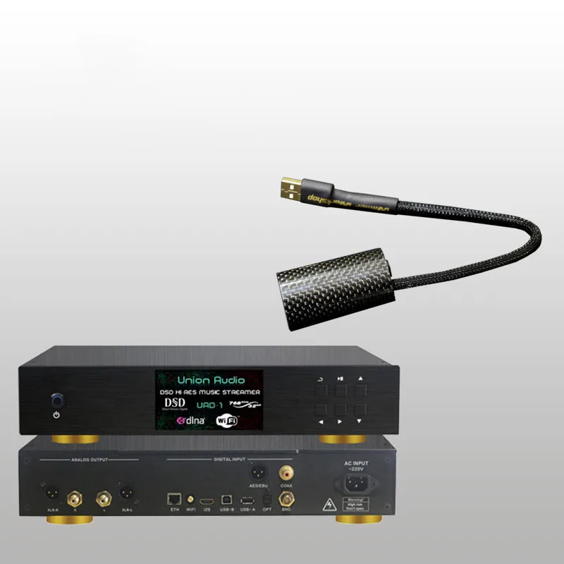 

New 1PC USB 2.0 3.0 Carbon Fiber Filter Cable Wire Purifier HiFi Audio Noise Signal Processing Suppot 32bit/384K Free Shipping