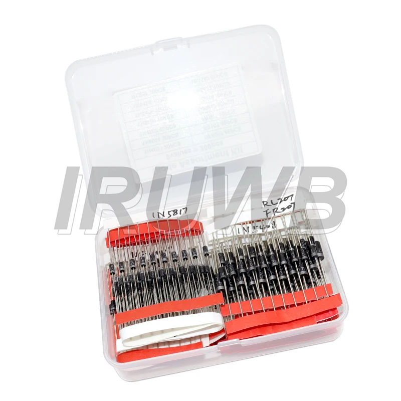 350PCS/box Diodes kit 14Values 1N4001 1N4007 1N4148 RL207 UF4007 FR107 207 Rectifier/Fast Recovery/Schottky/Switching Diode Set
