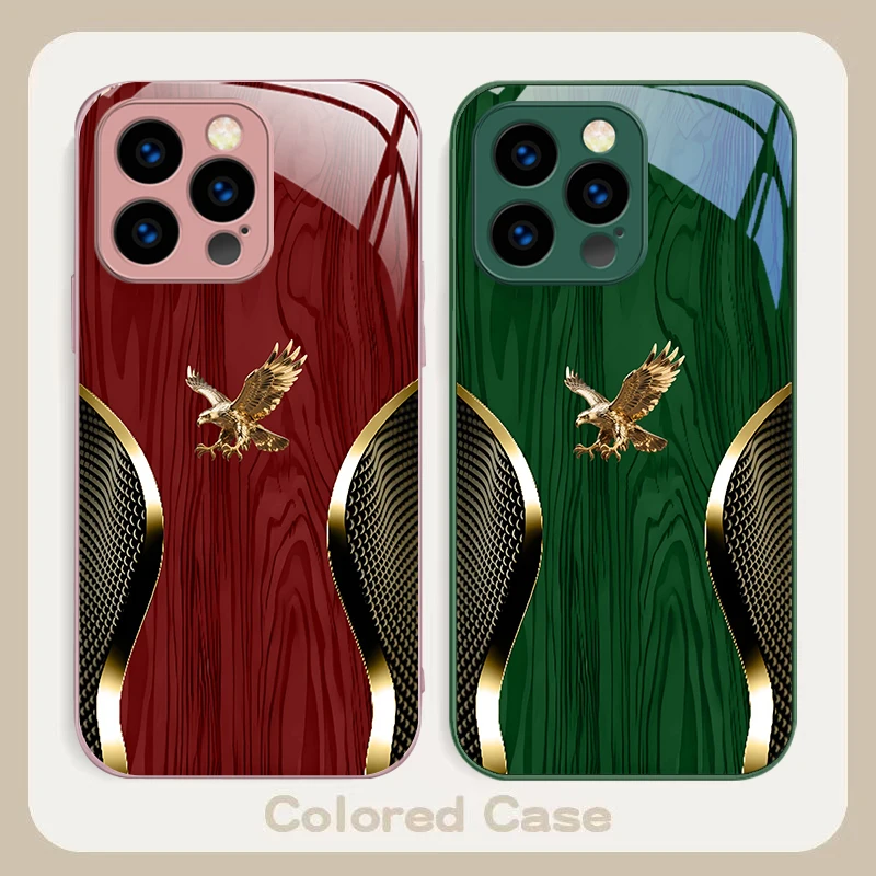 Noble Golden Eagle Ring Design Tempered Glass Phone Case