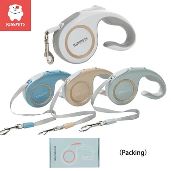 Kimpets 개폐식 견인 로프, 개 목줄, 고양이 강아지 하네스 벨트, 자동 유연한 소형 중형견, 애완 동물 제품, 3M, 5M