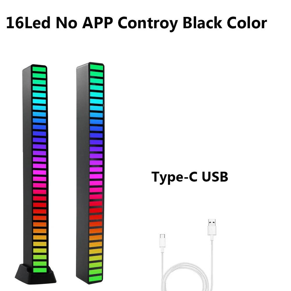 best night light FTOYIN Creative RGB Music Sound Light Bar 5V USB 16/32Led App Control Led Music Rhythm Night Lights Pickup Voice  Ambient Light dinosaur night light Night Lights