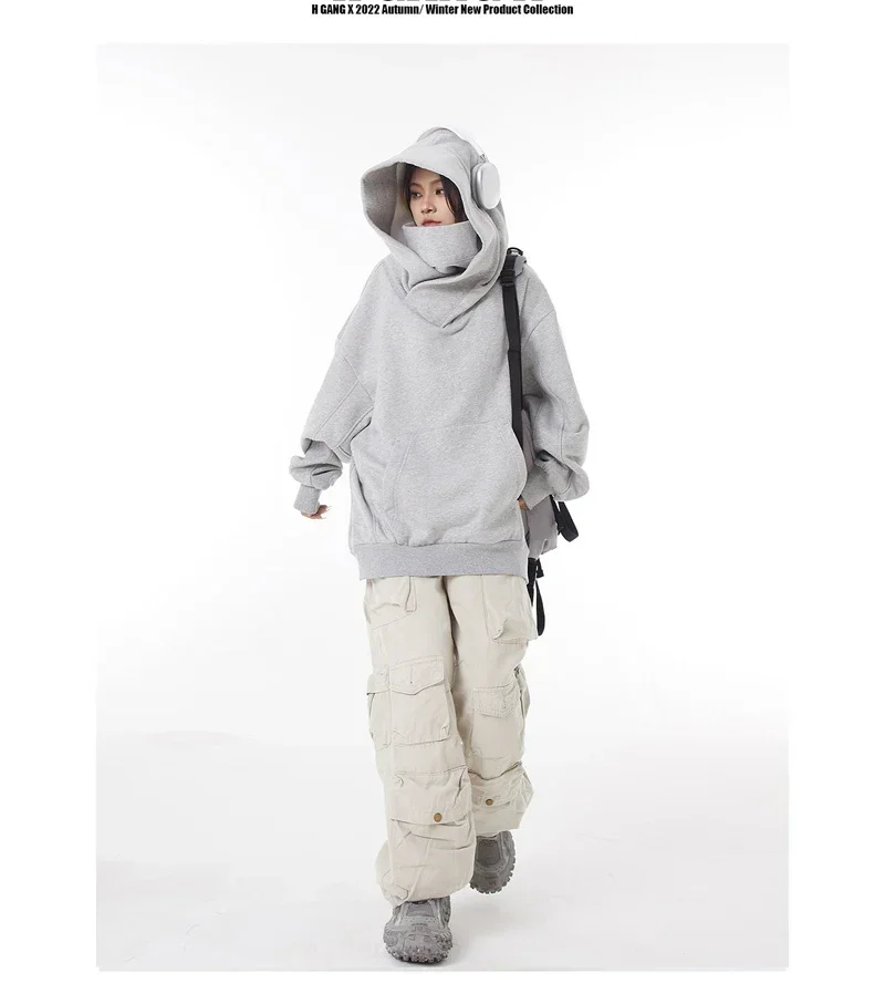 Japanese Streetwear Ninja Hoodie Men Y2K Oversized Fleece | eBay