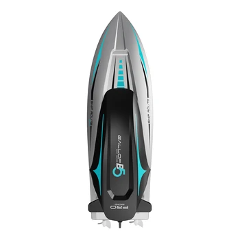 Max Speed 20km/h RC Motorboat with LED Light RC Competitive Rowing Boat 20min Working Time 80m Control Distance for Child Kids 1