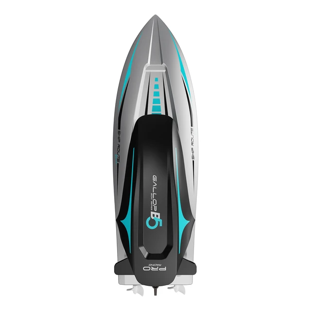 Max Speed 20km/h RC Motorboat with LED Light RC Competitive Rowing Boat 20min Working Time 80m Control Distance for Child Kids 1