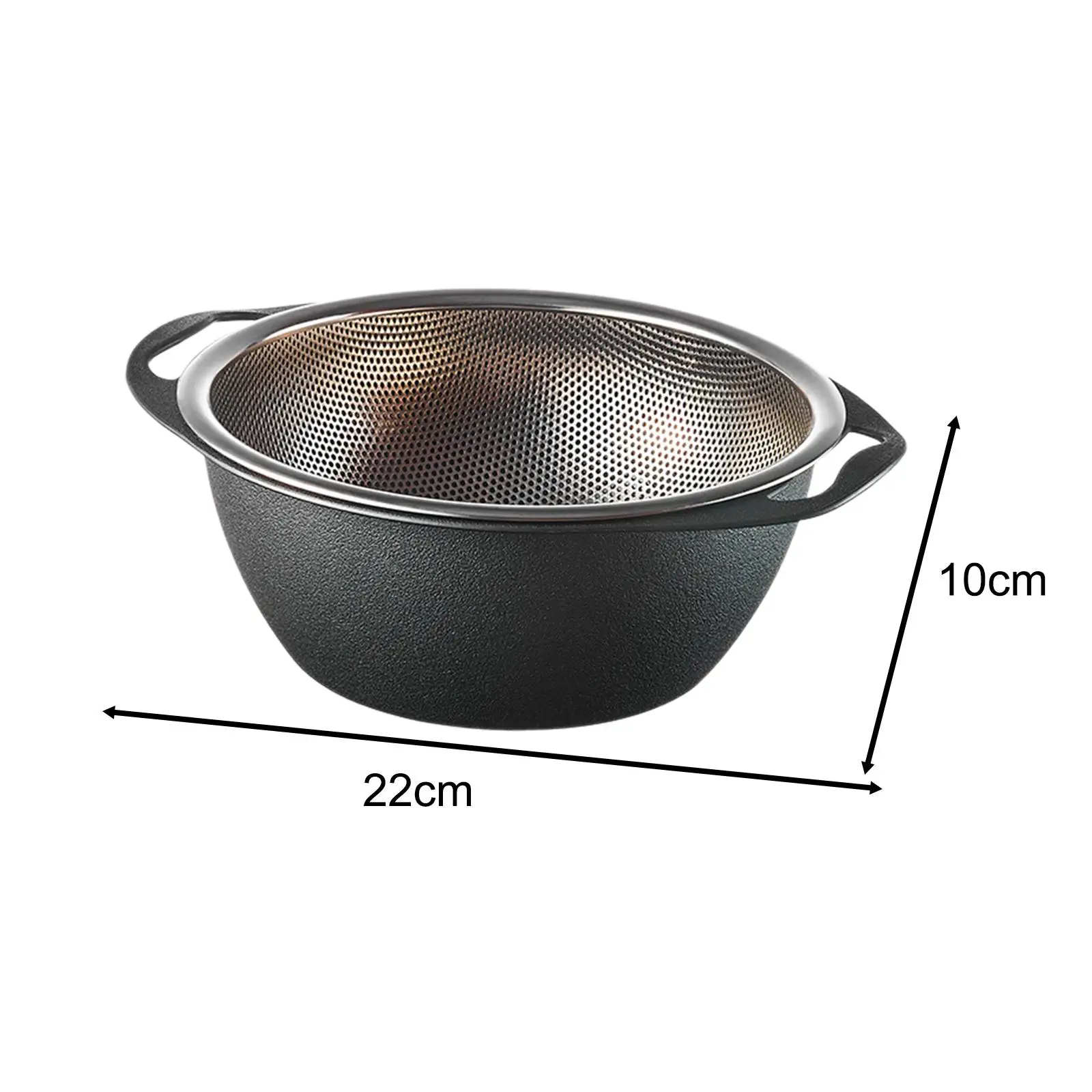 Stainless Steel Strainer Basket Portable Double Layer Rice Washing Sieve Container Washing Bowl Fine Mesh Basket for Wash Rice