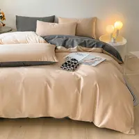 Luxury Bedding Set 100% Egyptian Cotton 400TC Duvet Cover Flat Fitted Sheet Single Double Queen King Quilt Cover with Pillowcase 2