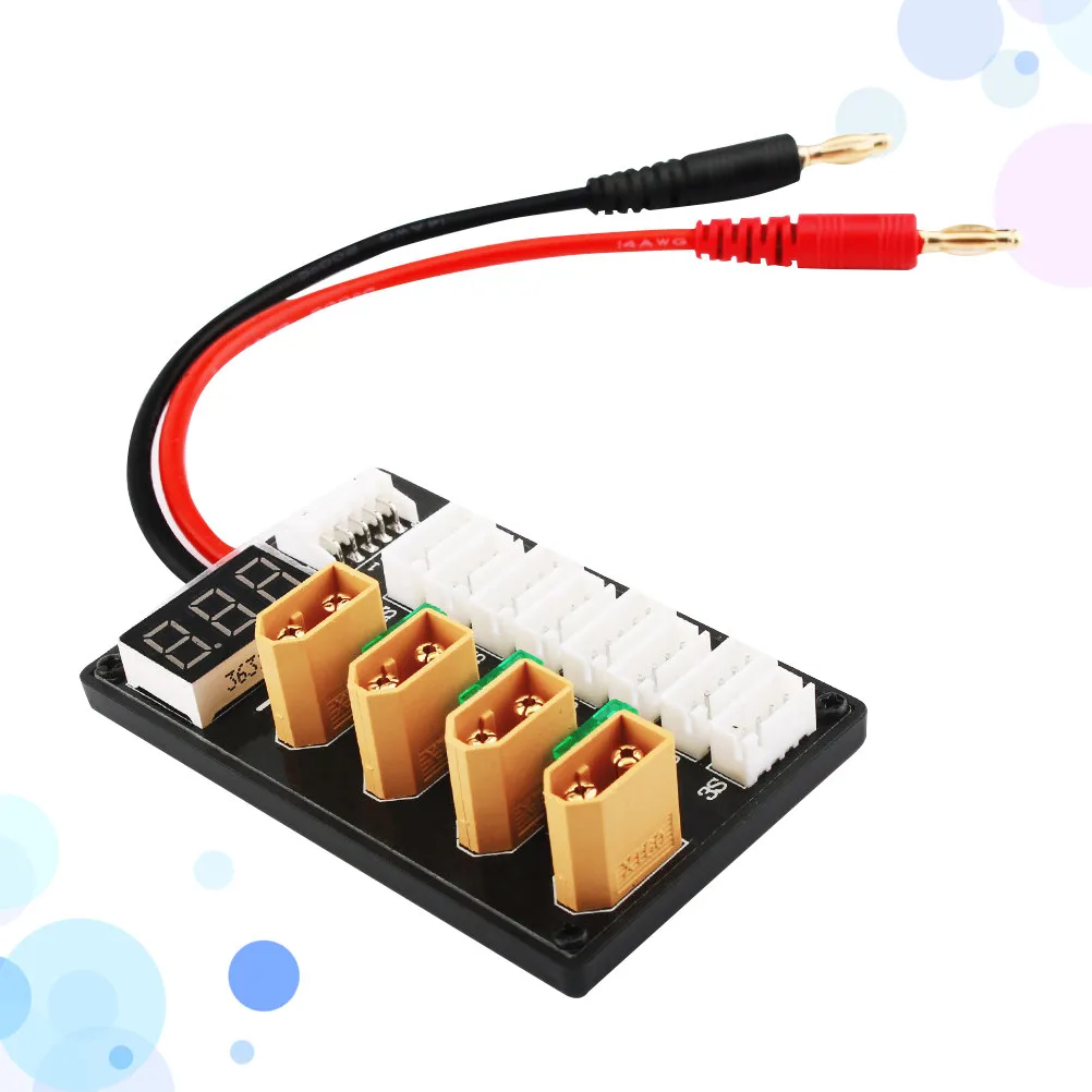 1Pcs Xt60 병렬 충전 보드 4채널 알루미늄 케이스(리포 배터리 밸런싱용 퓨즈 3개 포함) 빠른 안전 충전 효율적