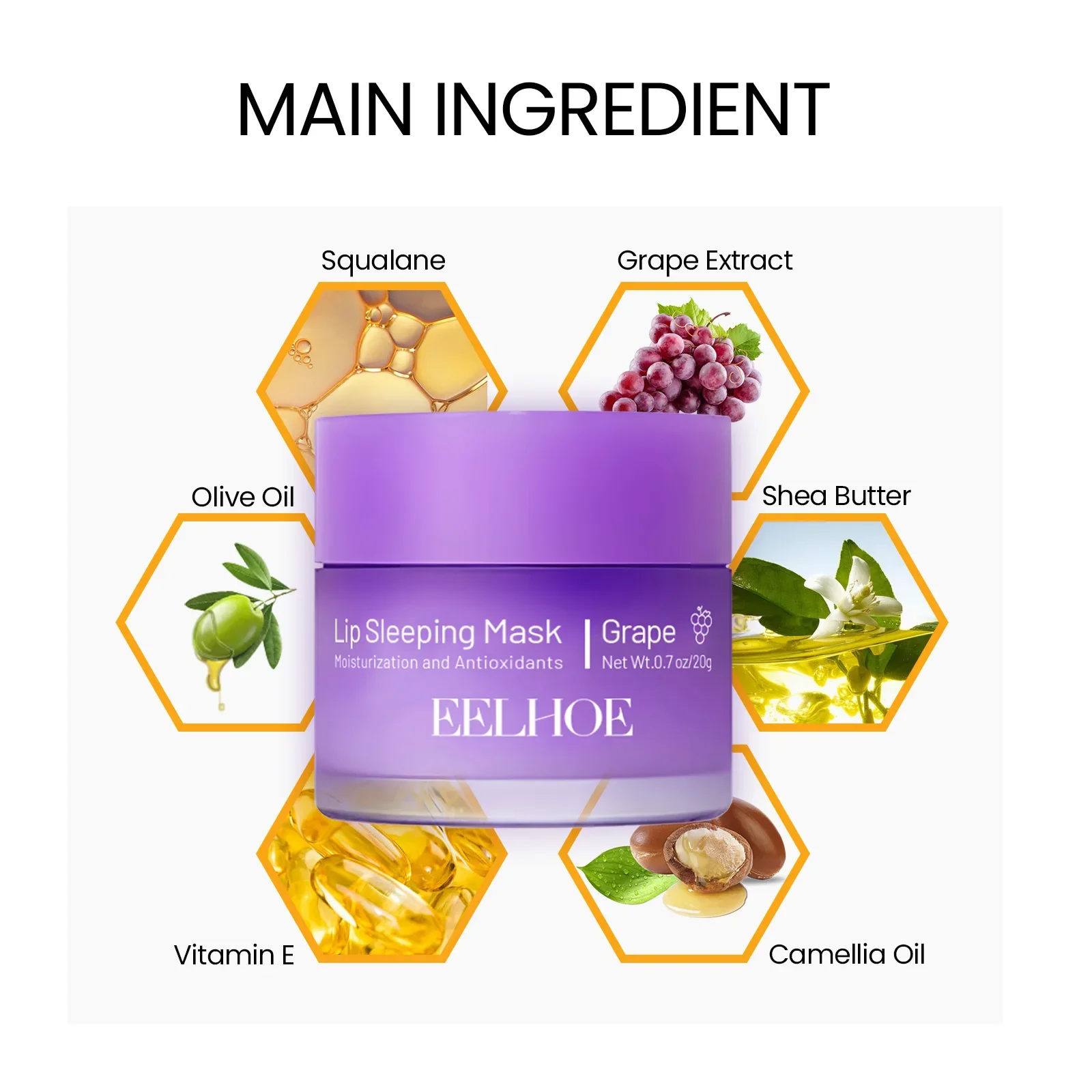 EELHOE Sleeping Lip Mask Moisturizing & Nourishing Exfoliating Dead Skin Fade Lip Lines Night Lip Care Product 20g - Image 6