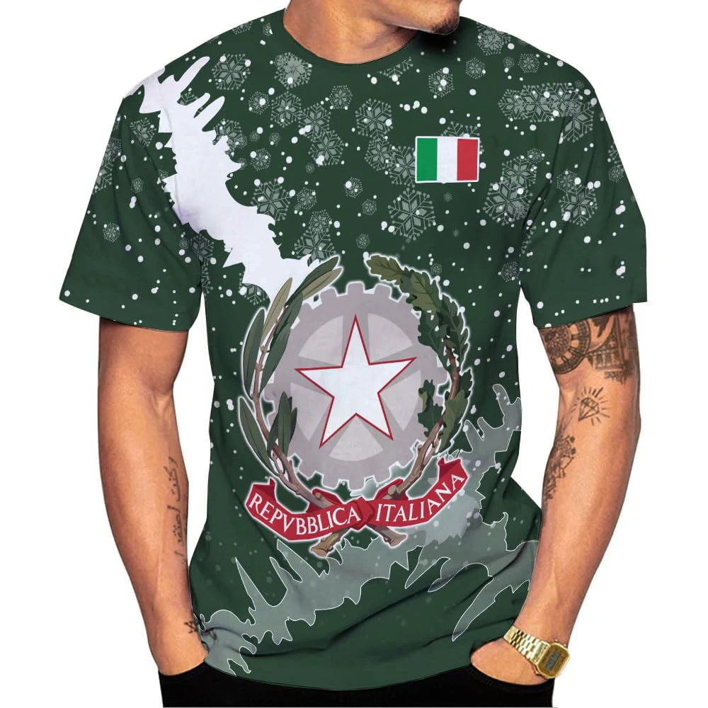 Italian Flag 3D Print T Shirt Streetwear